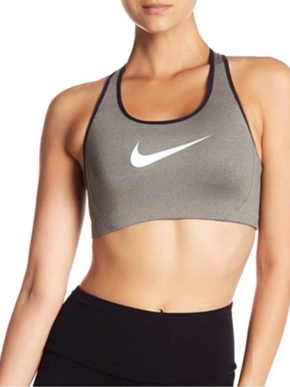 Nike Pro Rival High Support Gray Navy Racerback Sports Bra Estimated Small
